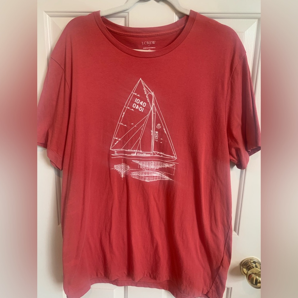 100 % cotton Men’s J Crew T shirt with a sailing yacht graphic size XL, - Picture 2 of 4